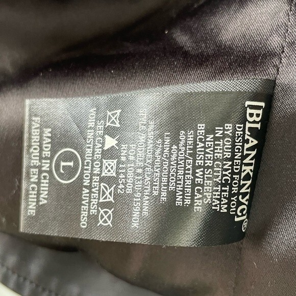 Blank NYC Faux Leather Black Jacket Size L - Picture 7 of 7